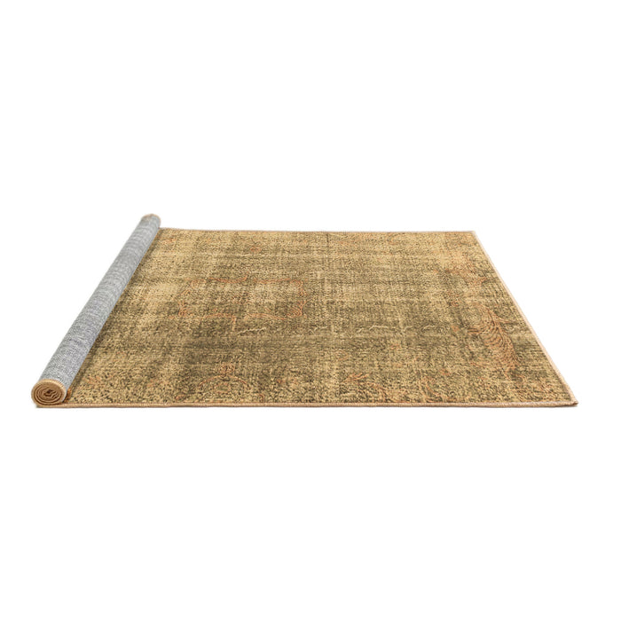 Sideview of Machine Washable Abstract Brown Contemporary Rug, wshcon1324brn