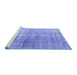 Sideview of Machine Washable Abstract Blue Contemporary Rug, wshcon1324blu