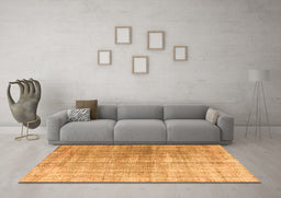 Machine Washable Abstract Orange Contemporary Area Rugs in a Living Room, wshcon1324org