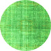 Machine Washable Abstract Green Contemporary Area Rugs, wshcon1324grn