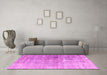 Machine Washable Abstract Pink Contemporary Rug in a Living Room, wshcon1324pnk