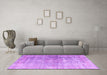 Machine Washable Abstract Purple Contemporary Area Rugs in a Living Room, wshcon1324pur