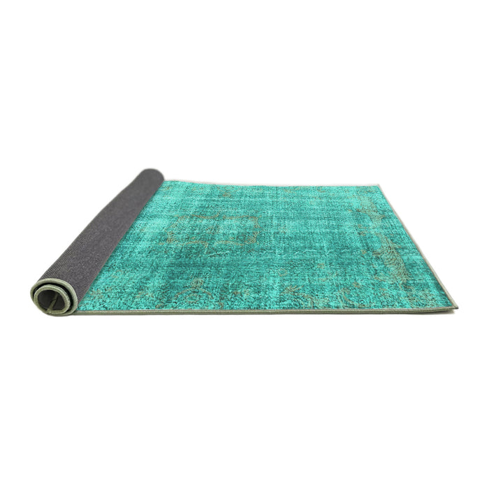 Sideview of Abstract Turquoise Contemporary Rug, con1324turq