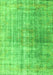 Serging Thickness of Machine Washable Abstract Green Contemporary Area Rugs, wshcon1324grn