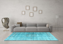 Machine Washable Abstract Light Blue Contemporary Rug in a Living Room, wshcon1324lblu