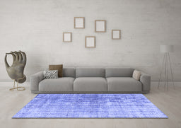 Machine Washable Abstract Blue Contemporary Rug in a Living Room, wshcon1324blu
