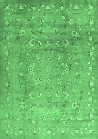 Abstract Emerald Green Contemporary Rug, con1325emgrn