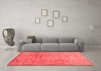 Machine Washable Abstract Red Contemporary Rug, wshcon1325red