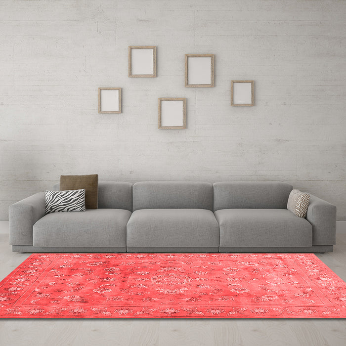 Contemporary Red Washable Rugs