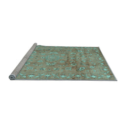 Sideview of Machine Washable Abstract Light Blue Contemporary Rug, wshcon1325lblu