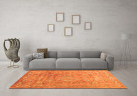 Machine Washable Abstract Orange Contemporary Rug, wshcon1325org