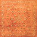 Round Machine Washable Abstract Orange Contemporary Area Rugs, wshcon1325org