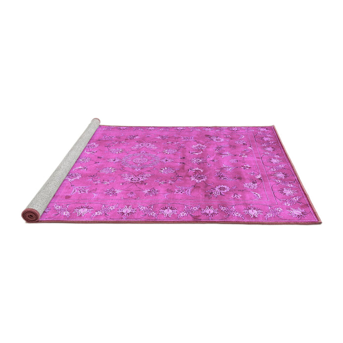 Sideview of Machine Washable Abstract Purple Contemporary Area Rugs, wshcon1325pur