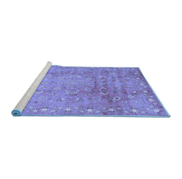 Sideview of Machine Washable Abstract Blue Contemporary Rug, wshcon1325blu
