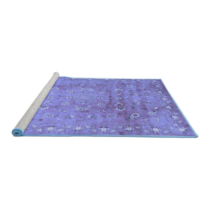 Sideview of Machine Washable Abstract Blue Contemporary Rug, wshcon1325blu