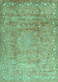 Abstract Turquoise Contemporary Rug, con1325turq