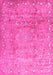 Machine Washable Abstract Pink Contemporary Rug, wshcon1325pnk