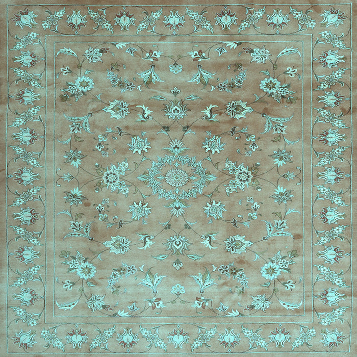 Square Machine Washable Abstract Light Blue Contemporary Rug, wshcon1325lblu