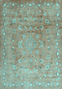 Abstract Light Blue Contemporary Rug, con1325lblu