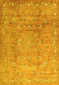 Abstract Yellow Contemporary Rug, con1325yw