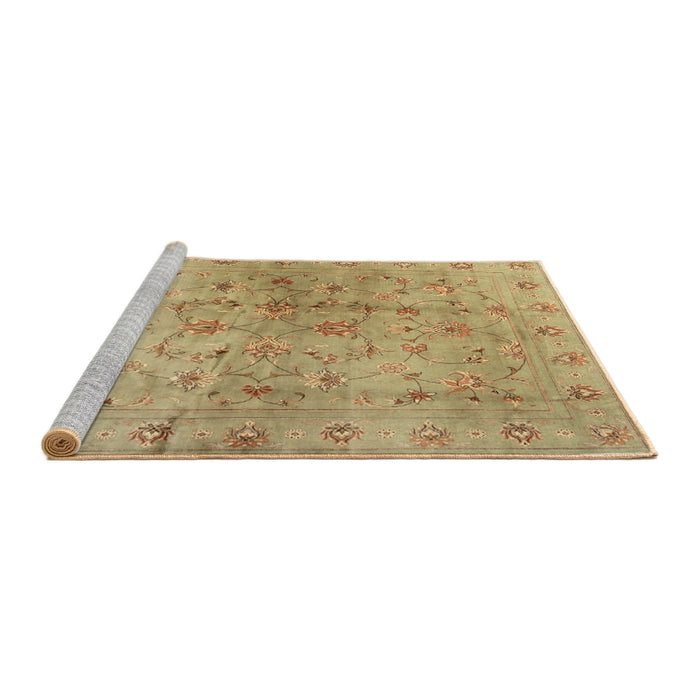 Serging Thickness of Machine Washable Contemporary Metallic Gold Rug, wshcon1326