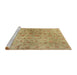 Serging Thickness of Machine Washable Contemporary Metallic Gold Rug, wshcon1326