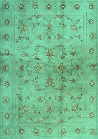 Abstract Turquoise Contemporary Rug, con1326turq