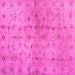 Square Machine Washable Abstract Pink Contemporary Rug, wshcon1326pnk