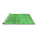 Sideview of Machine Washable Abstract Emerald Green Contemporary Area Rugs, wshcon1326emgrn