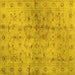 Square Machine Washable Abstract Yellow Contemporary Rug, wshcon1326yw