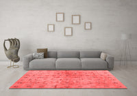 Machine Washable Abstract Red Contemporary Rug, wshcon1326red