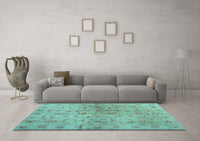 Machine Washable Abstract Light Blue Contemporary Rug, wshcon1326lblu