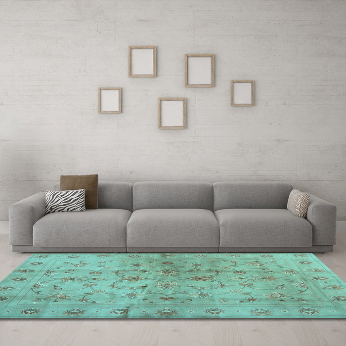 Machine Washable Abstract Light Blue Contemporary Rug in a Living Room, wshcon1326lblu