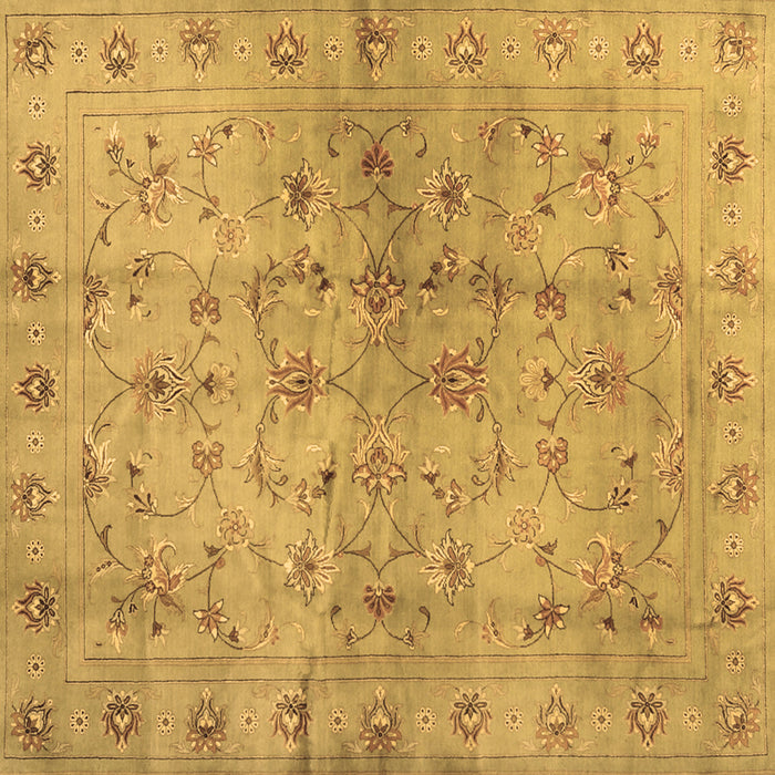 Square Abstract Brown Contemporary Rug, con1326brn