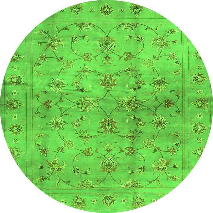 Square Abstract Green Contemporary Rug, con1326grn