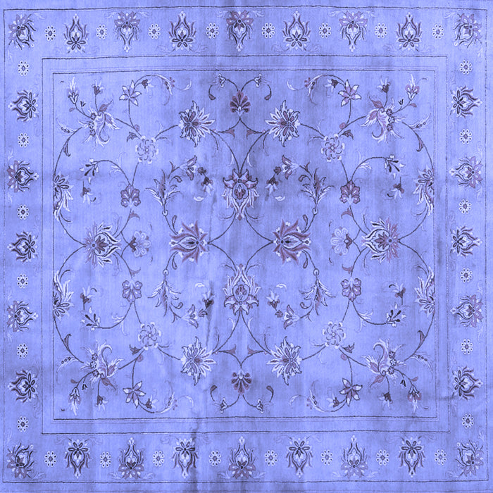 Square Machine Washable Abstract Blue Contemporary Rug, wshcon1326blu