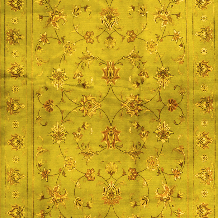 Abstract Yellow Contemporary Rug, con1326yw