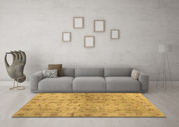 Machine Washable Abstract Brown Contemporary Rug in a Living Room,, wshcon1326brn