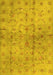 Machine Washable Abstract Yellow Contemporary Rug, wshcon1326yw