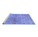 Sideview of Machine Washable Abstract Blue Contemporary Rug, wshcon1326blu