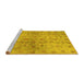 Sideview of Machine Washable Abstract Yellow Contemporary Rug, wshcon1326yw