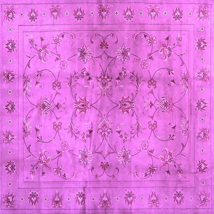 Square Abstract Purple Contemporary Rug, con1326pur