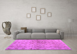 Machine Washable Abstract Purple Contemporary Area Rugs in a Living Room, wshcon1326pur
