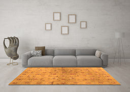 Machine Washable Abstract Orange Contemporary Area Rugs in a Living Room, wshcon1326org