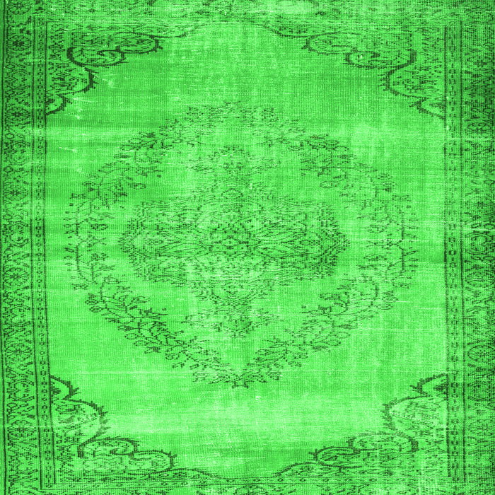 Serging Thickness of Abstract Green Contemporary Rug, con1327grn