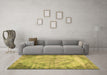 Machine Washable Abstract Brown Contemporary Rug in a Living Room,, wshcon1327brn