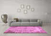 Machine Washable Abstract Pink Contemporary Rug in a Living Room, wshcon1327pnk