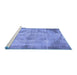 Sideview of Machine Washable Abstract Blue Contemporary Rug, wshcon1327blu