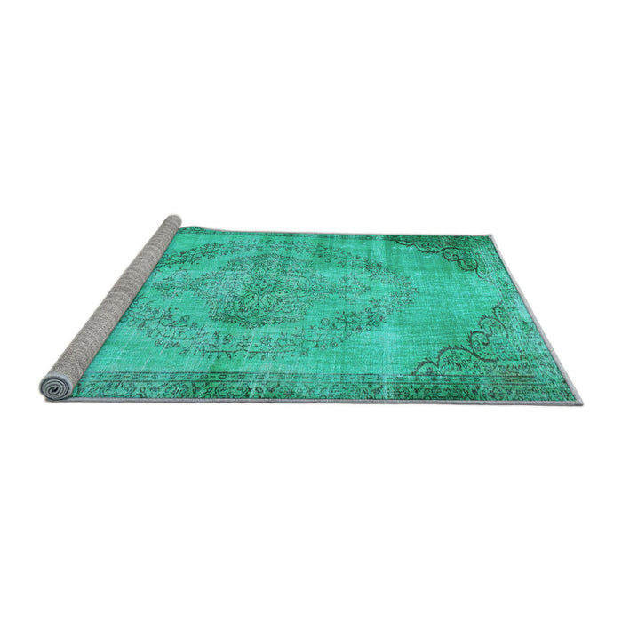 Sideview of Machine Washable Abstract Light Blue Contemporary Rug, wshcon1327lblu