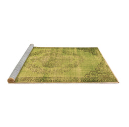 Sideview of Machine Washable Abstract Brown Contemporary Rug, wshcon1327brn